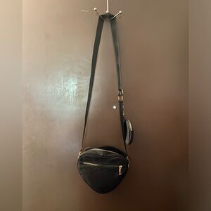 Heart Shaped Black Crossbody Purse